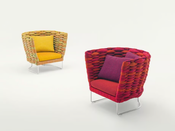 AMI - Sled base fabric armchair by Paola Lenti - view 2